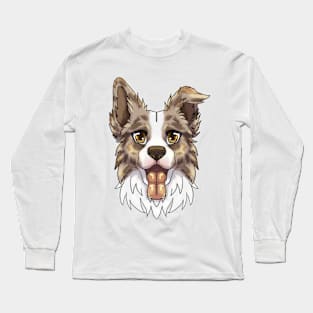 Red Merle Border Collie Long Sleeve T-Shirt